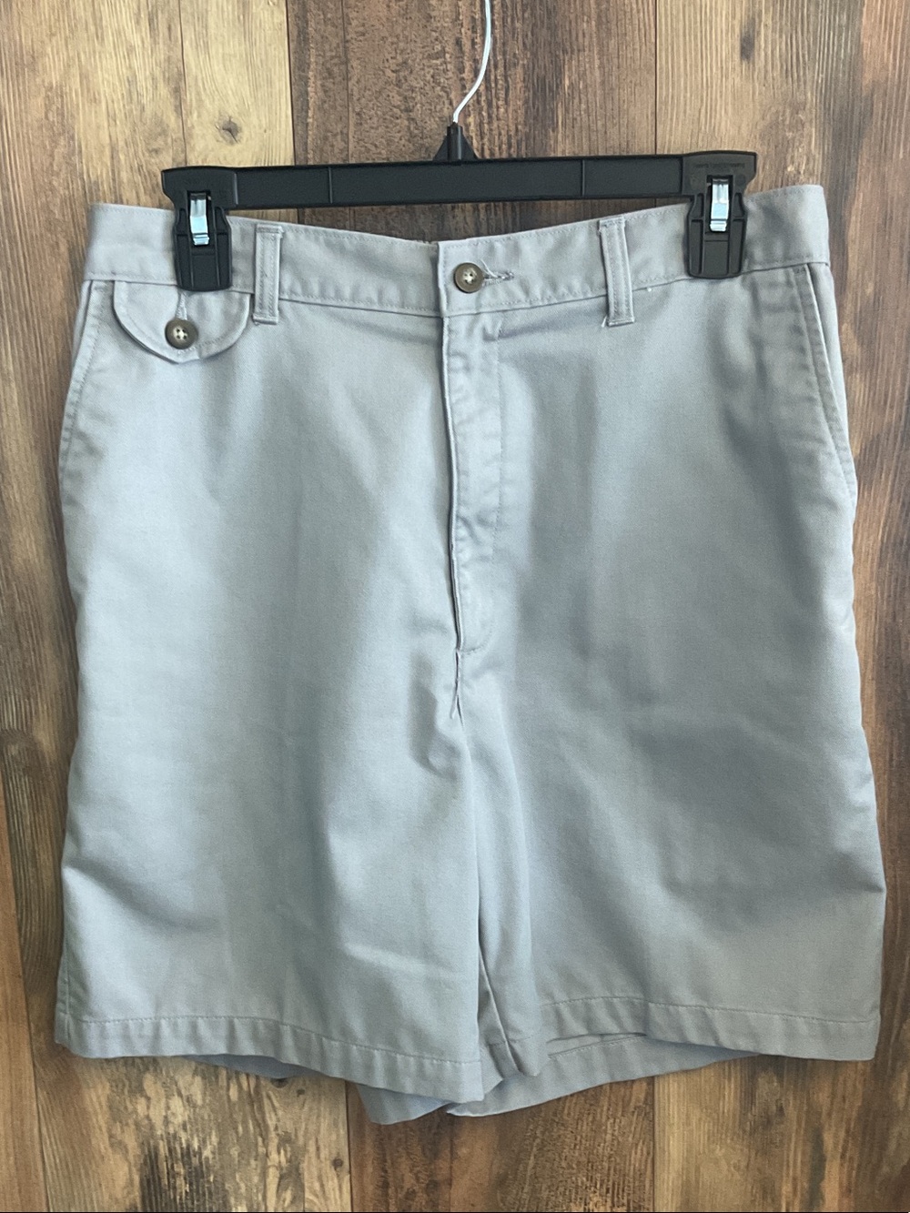 Towncraft Men's Light Gray Flat Front Chino Shorts 34            BB020